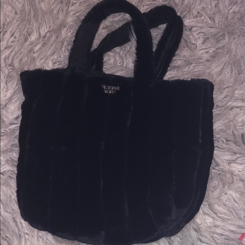 Victoria’s Secret Black Fuzzy Bag